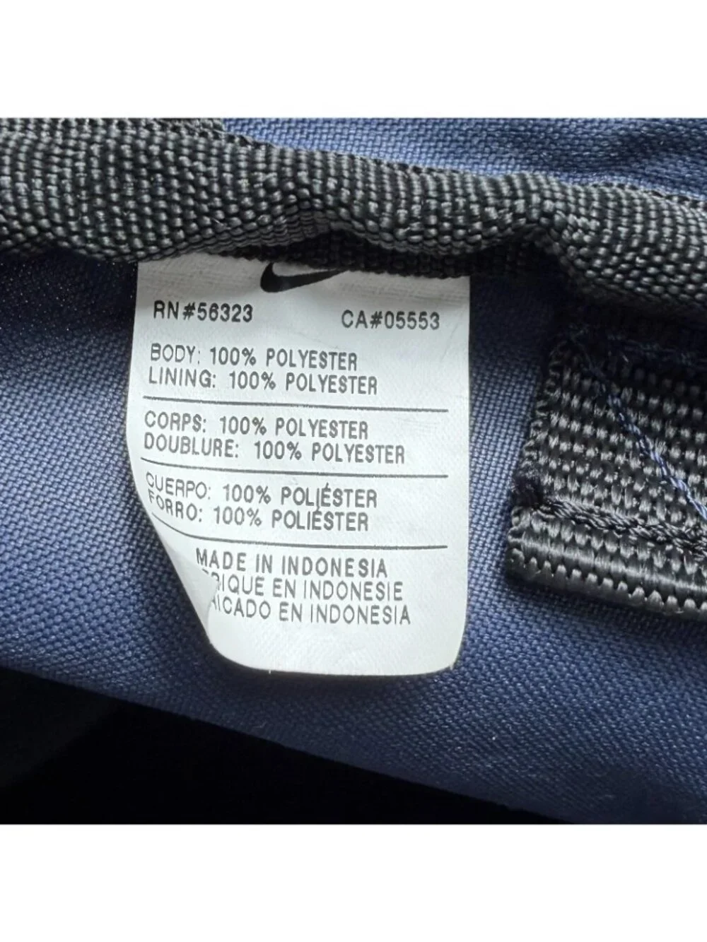 Nike Brasilia Large Logo Gym Duffel Bag Blue Black